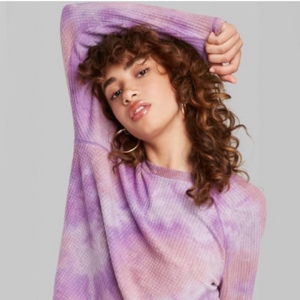 Never worn Wild Fable womens thermal top tie dye waffle knit